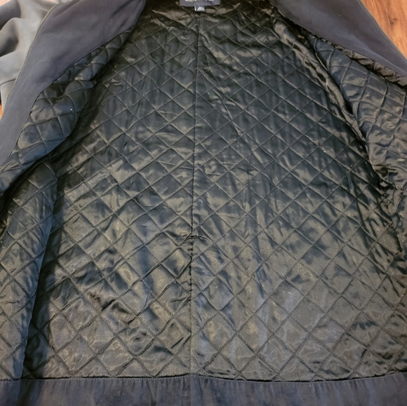 London Fog Black/Grey All Weather Suede Jacket - Size Large Regular - Picture 4 of 7